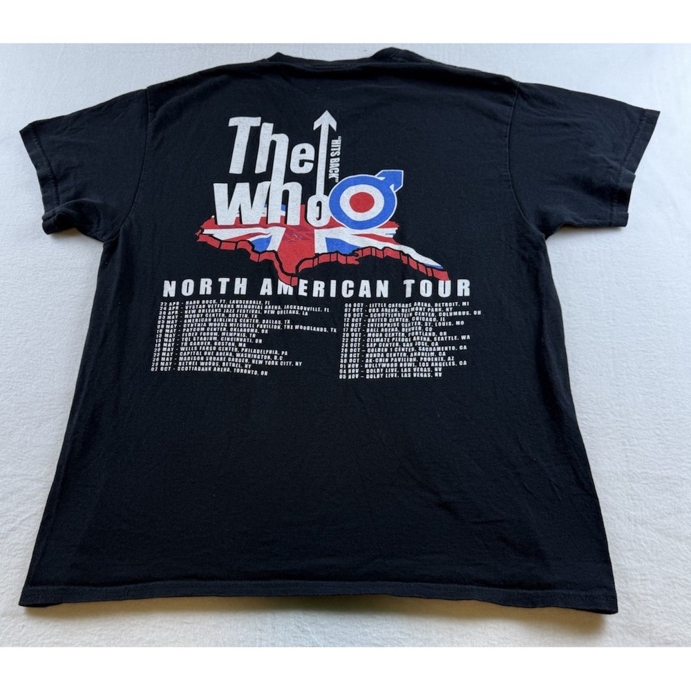 The Who 2022 Hits Back North American Tour Shirt Adult Large Black Concert Merch